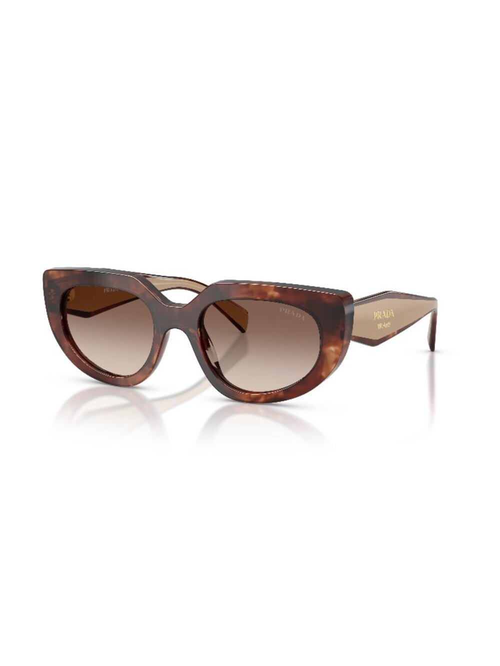New Prada Women's Sunglasses Brown Lens Acetate Frame PR D02S 00K10S 53